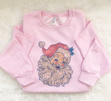Pink Sparkling Vintage Santa Sweatshirt