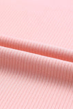 Pink Dotty Mesh Ruffle Sleeve Ribbed Knit Top