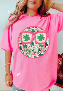 Shamrock Happy Tee In Pink