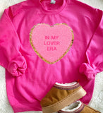 In My Lover Era Conversation Heart Chenille Glitter Patch Sweatshirt