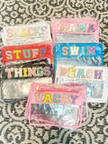 Chenille Letter Words Clear Bags