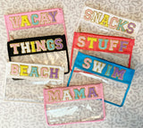 Chenille Letter Words Clear Bags