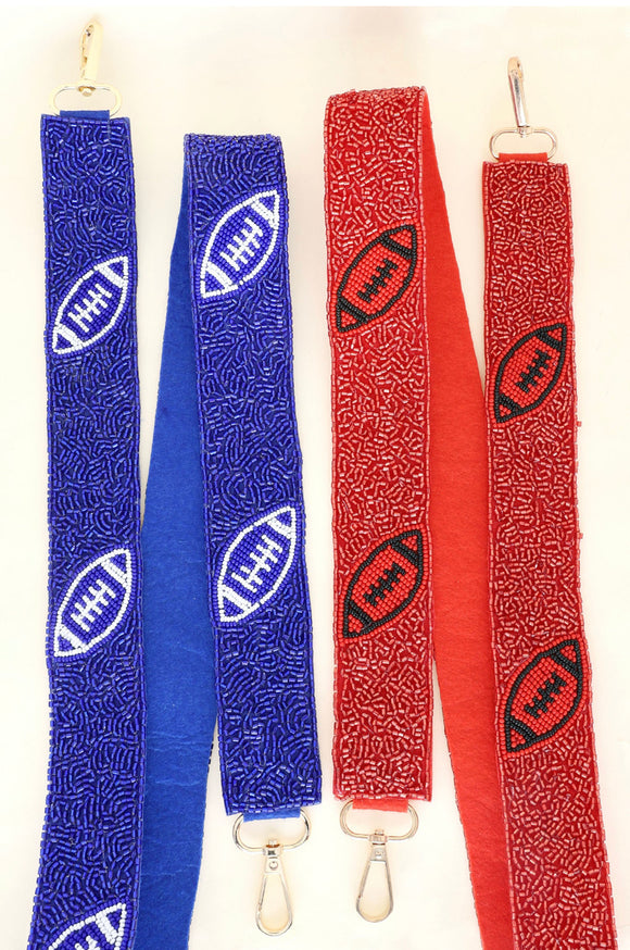 Football Game Day Beaded Purse Straps