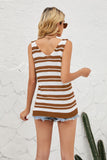 Striped V-Neck Knit Tank