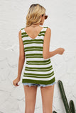 Striped V-Neck Knit Tank