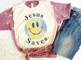 Jesus Saves Bleached Tee