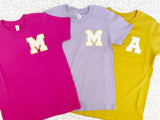 MOMMY & ME Matching Glitter Initial Tee/Sweatshirt
