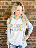 Blessed Mama Glitter Letter Tee/Sweatshirt