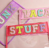 Chenille Letter Words Clear Bags